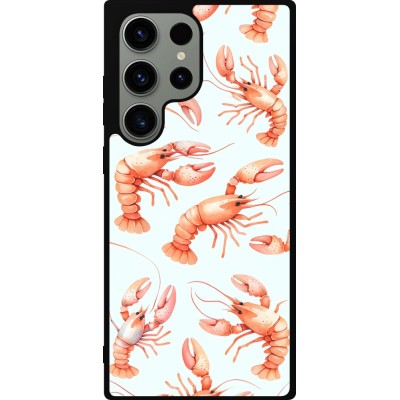 Coque Samsung Galaxy S23 Ultra - Silicone rigide noir Pattern de homards pastels