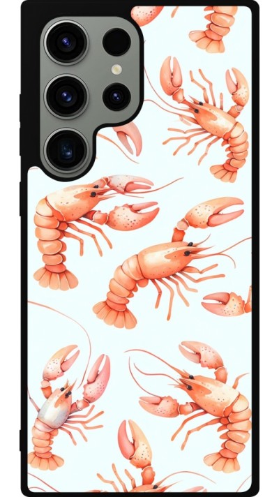 Coque Samsung Galaxy S23 Ultra - Silicone rigide noir Pattern de homards pastels