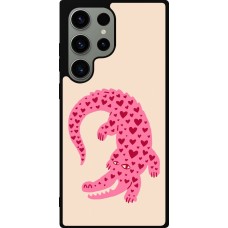 Samsung Galaxy S23 Ultra Case Hülle - Silikon schwarz Pink crocodile 2026