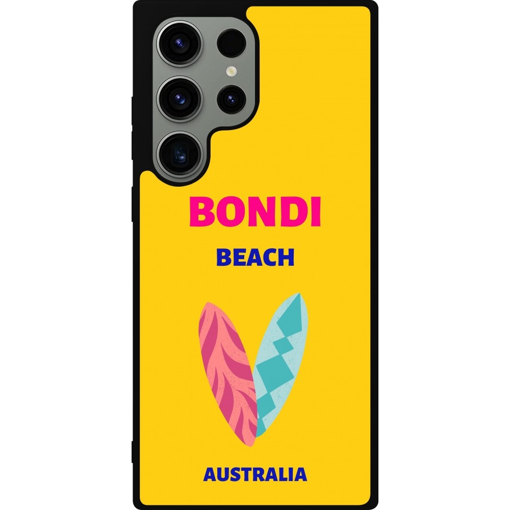 Samsung Galaxy S23 Ultra Case Hülle - Silikon schwarz Pop Summer Destination Bondi