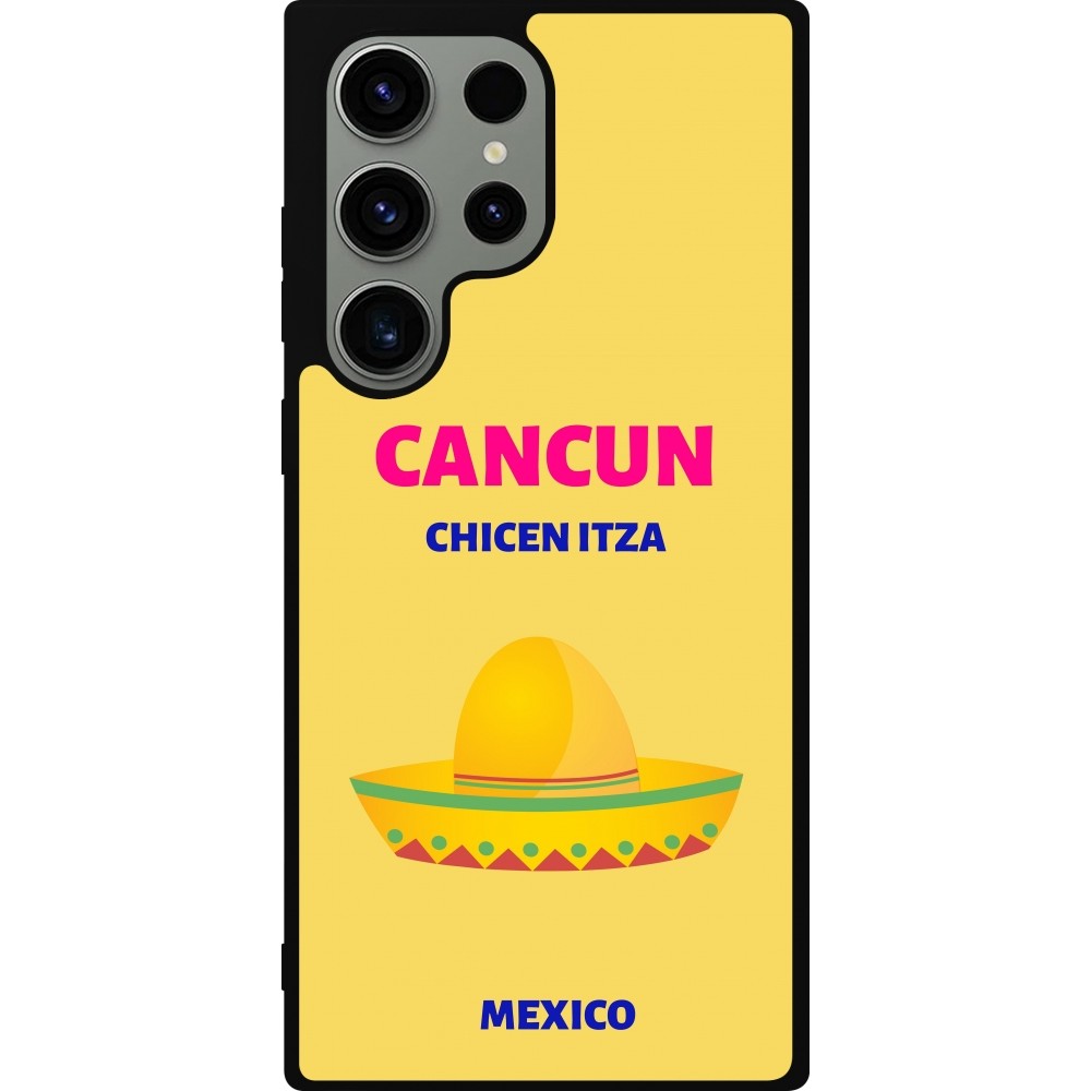 Samsung Galaxy S23 Ultra Case Hülle - Silikon schwarz Pop Summer Destination Cancun