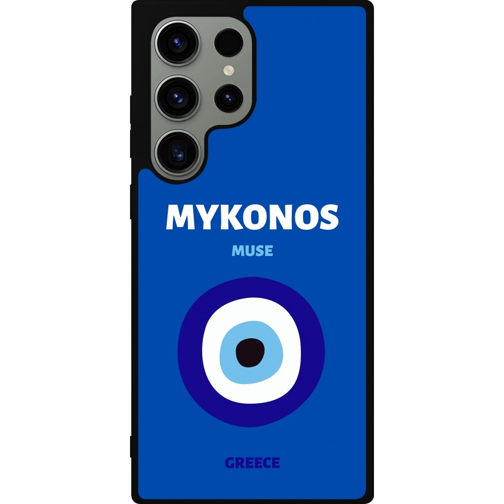 Coque Samsung Galaxy S23 Ultra - Silicone rigide noir Pop Summer Destination Mykonos