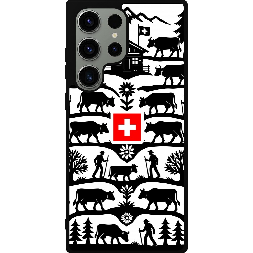 Coque Samsung Galaxy S23 Ultra - Silicone rigide noir Poya Suisse 3