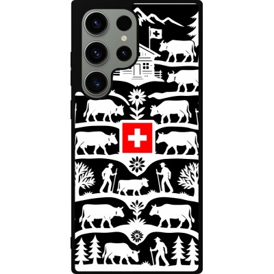 Coque Samsung Galaxy S23 Ultra - Silicone rigide noir Poya Suisse 3 noir