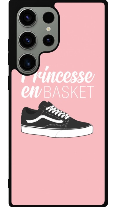 Coque Samsung Galaxy S23 Ultra - Silicone rigide noir princesse en basket