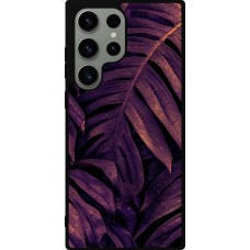 Samsung Galaxy S23 Ultra Case Hülle - Silikon schwarz Purple Light Leaves