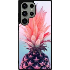 Samsung Galaxy S23 Ultra Case Hülle - Silikon schwarz Purple Pink Pineapple