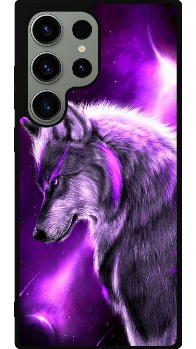 Coque Samsung Galaxy S23 Ultra - Silicone rigide noir Purple Sky Wolf