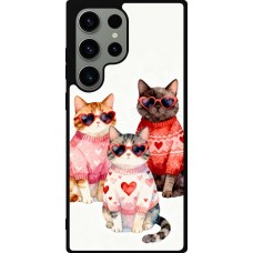 Coque Samsung Galaxy S23 Ultra - Silicone rigide noir Saint Valentines Day 26 Cat Love