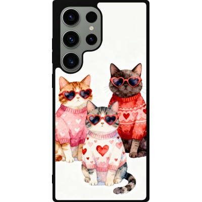 Samsung Galaxy S23 Ultra Case Hülle - Silikon schwarz Saint Valentines Day 26 Cat Love