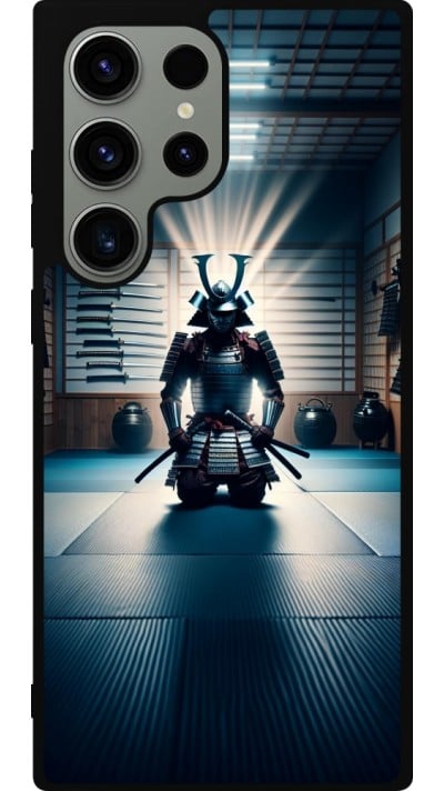 Samsung Galaxy S23 Ultra Case Hülle - Silikon schwarz Samurai im Gebet