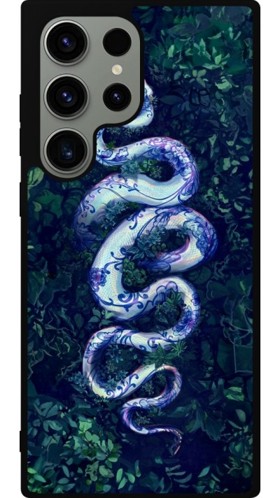 Coque Samsung Galaxy S23 Ultra - Silicone rigide noir Serpent Blue Anaconda