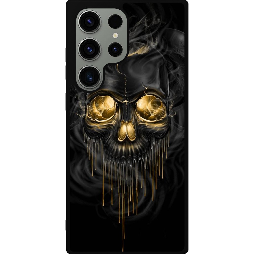 Samsung Galaxy S23 Ultra Case Hülle - Silikon schwarz Skull 02