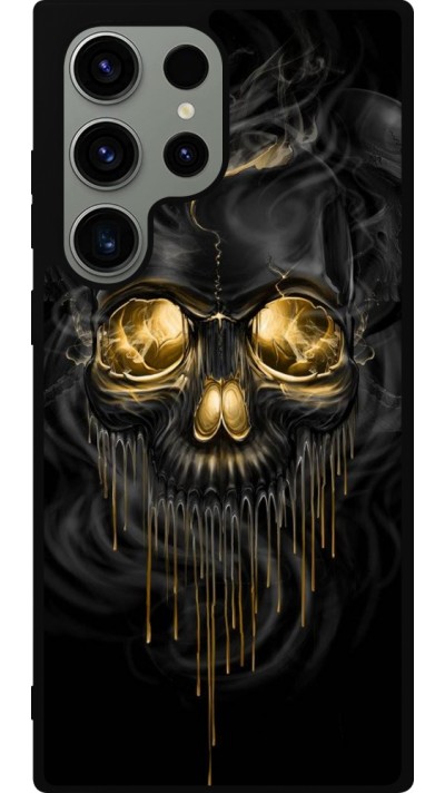 Coque Samsung Galaxy S23 Ultra - Silicone rigide noir Skull 02