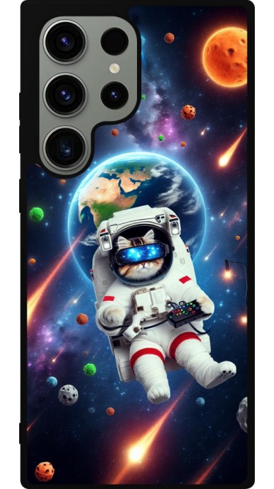 Coque Samsung Galaxy S23 Ultra - Silicone rigide noir VR SpaceCat Odyssey