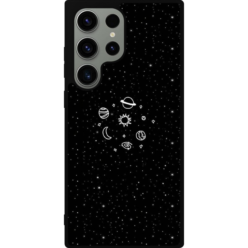 Samsung Galaxy S23 Ultra Case Hülle - Silikon schwarz Space Doodle