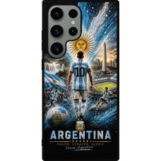 Coque Samsung Galaxy S23 Ultra - Silicone rigide noir Football Argentine splash 2026