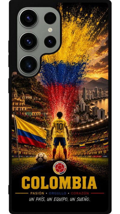 Coque Samsung Galaxy S23 Ultra - Silicone rigide noir Football Colombie splash 2026