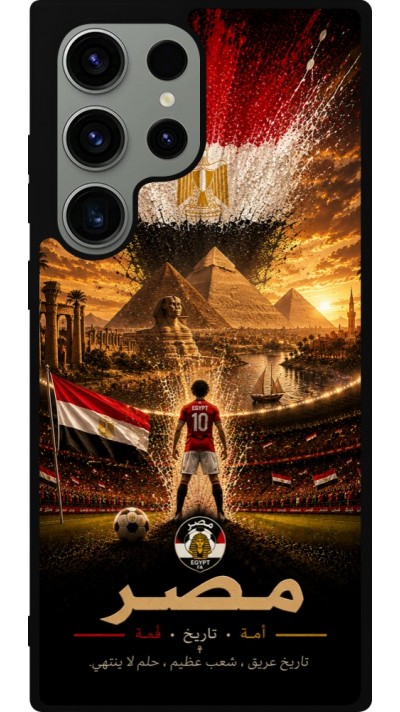 Coque Samsung Galaxy S23 Ultra - Silicone rigide noir Football Égypte splash 2026