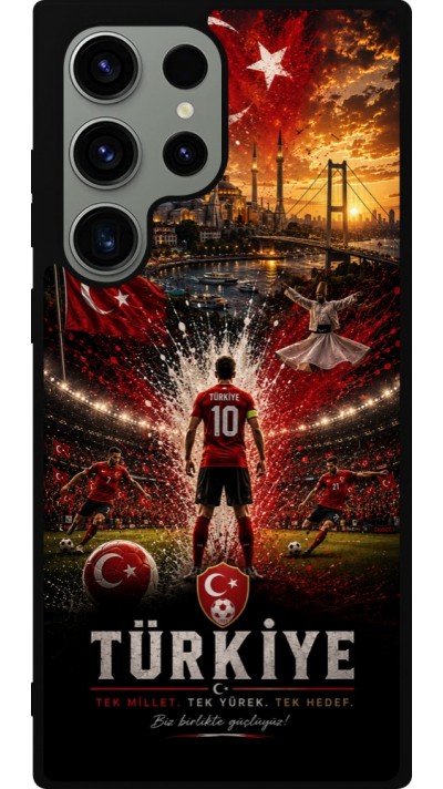 Coque Samsung Galaxy S23 Ultra - Silicone rigide noir Football Turquie splash 2026