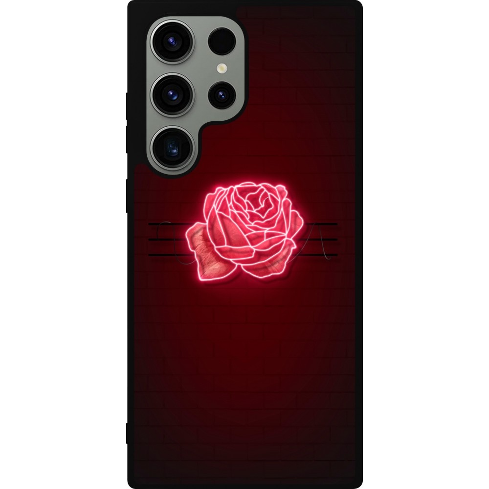 Samsung Galaxy S23 Ultra Case Hülle - Silikon schwarz Spring 23 neon rose