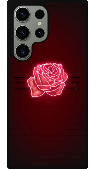Coque Samsung Galaxy S23 Ultra - Silicone rigide noir Spring 23 neon rose