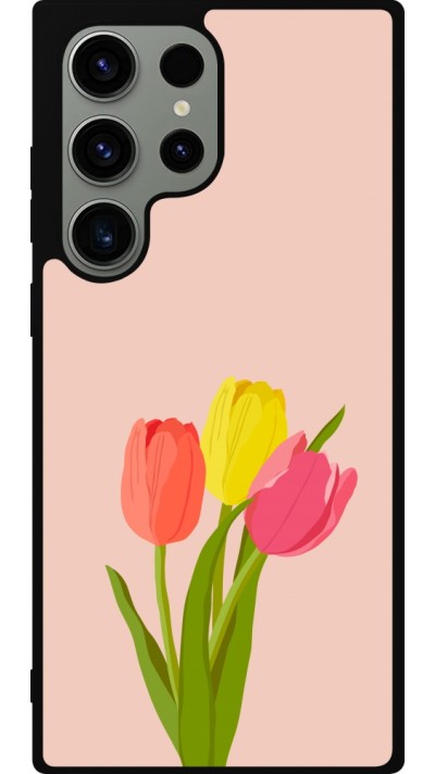 Coque Samsung Galaxy S23 Ultra - Silicone rigide noir Spring 23 tulip trio