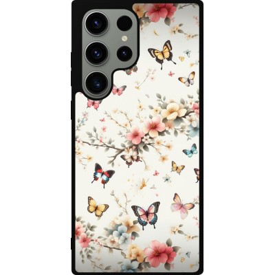 Samsung Galaxy S23 Ultra Case Hülle - Silikon schwarz Frühling 25 Leichte Schmetterlinge