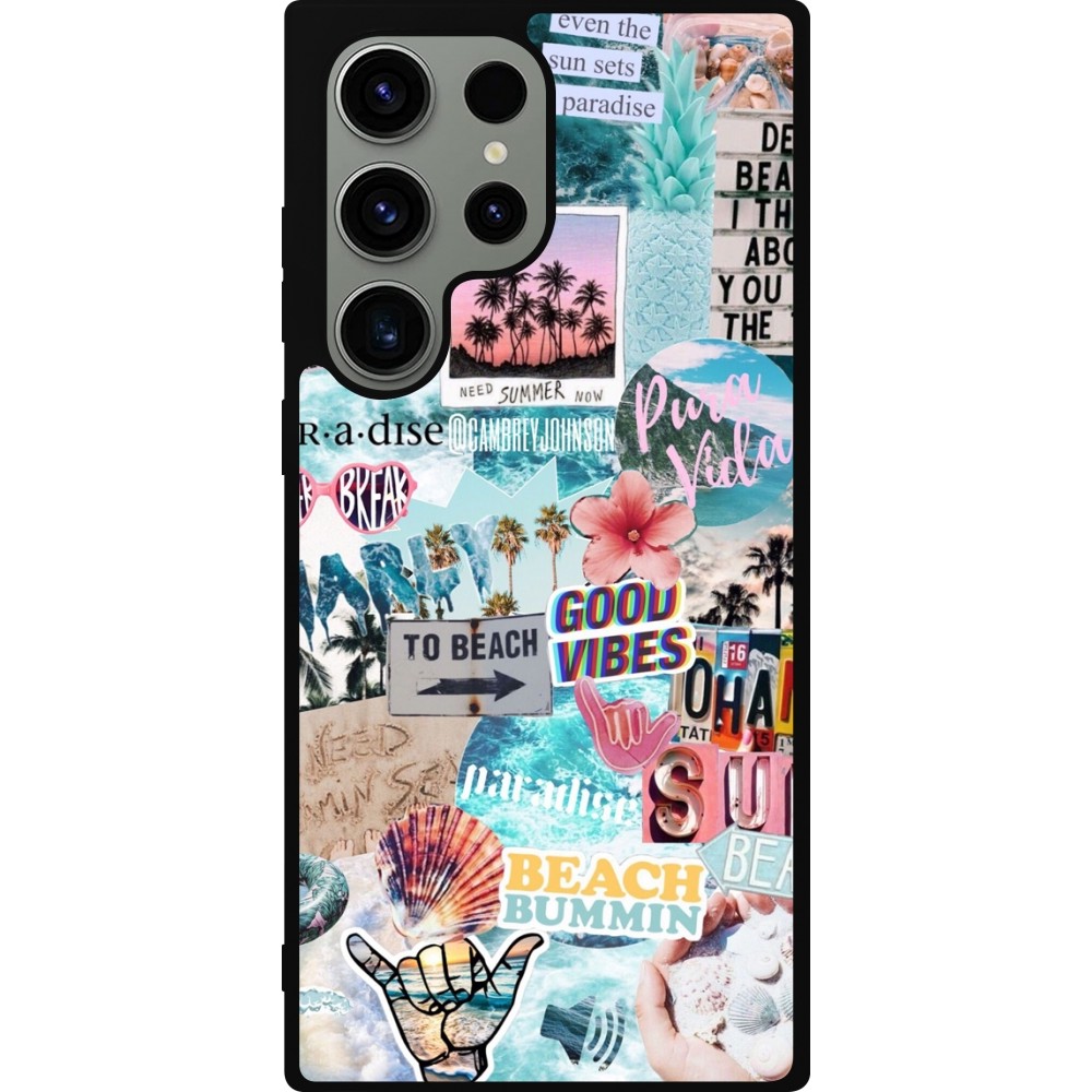 Samsung Galaxy S23 Ultra Case Hülle - Silikon schwarz Summer 20 collage