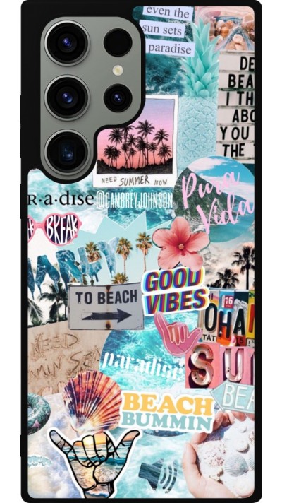 Coque Samsung Galaxy S23 Ultra - Silicone rigide noir Summer 20 collage