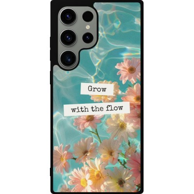 Samsung Galaxy S23 Ultra Case Hülle - Silikon schwarz Summer 2025 Grow with the flow