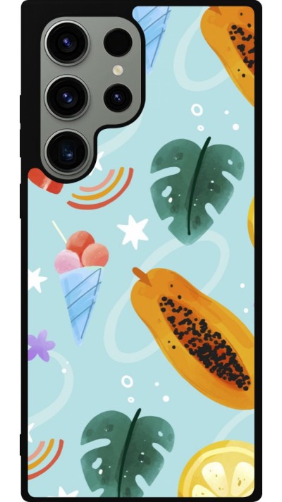 Coque Samsung Galaxy S23 Ultra - Silicone rigide noir Summer 2025 Pattern papaya