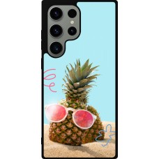 Samsung Galaxy S23 Ultra Case Hülle - Silikon schwarz Pineapple with glasses Summer 2026
