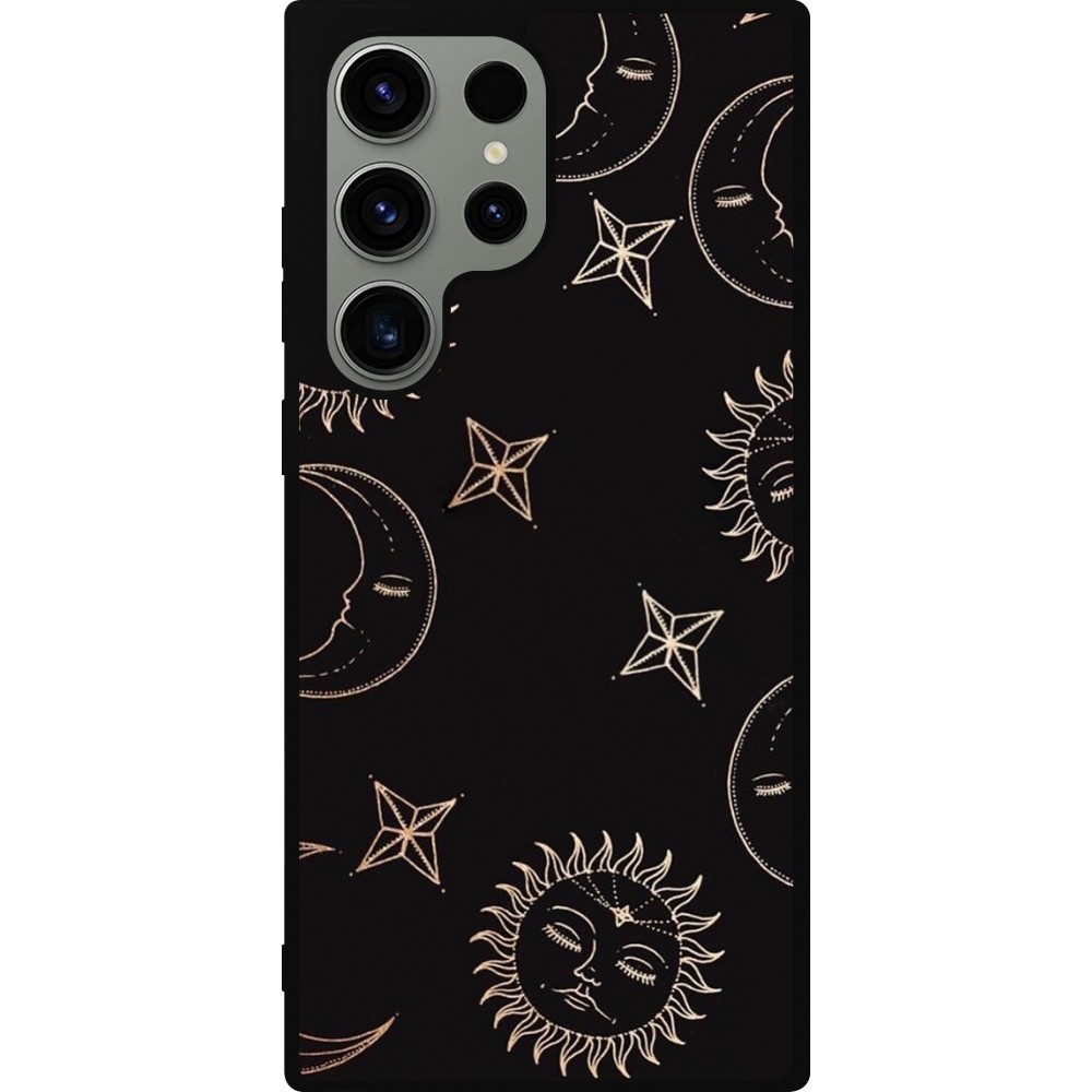 Coque Samsung Galaxy S23 Ultra - Silicone rigide noir Suns and Moons