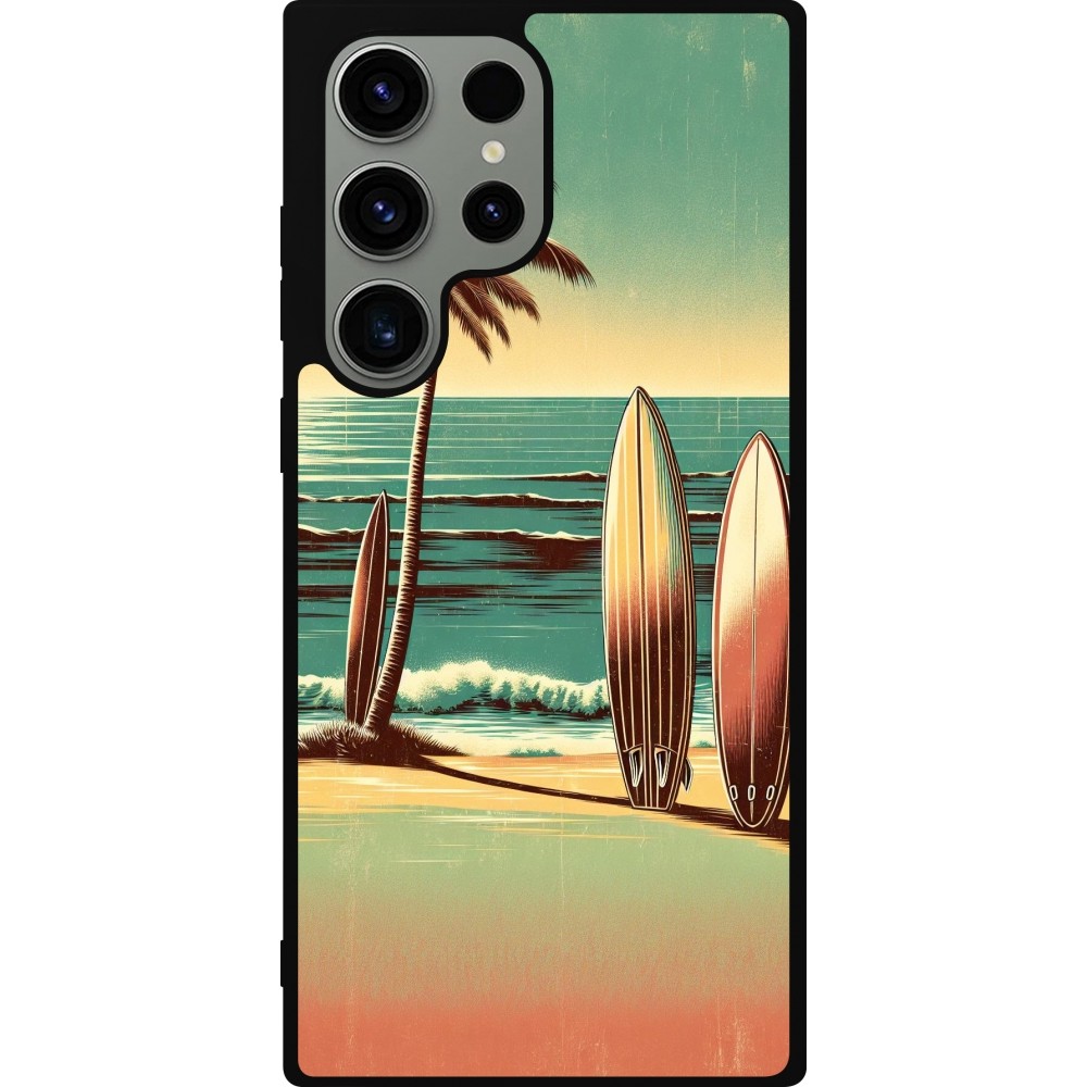 Samsung Galaxy S23 Ultra Case Hülle - Silikon schwarz Surf Paradise