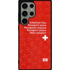 Coque Samsung Galaxy S23 Ultra - Silicone rigide noir Swiss Passport