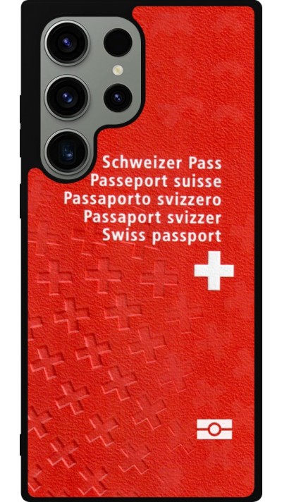 Coque Samsung Galaxy S23 Ultra - Silicone rigide noir Swiss Passport