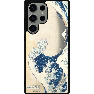 Coque Samsung Galaxy S23 Ultra - Silicone rigide noir Tableau art - La Grande Vague de Kanagawa - Hokusai