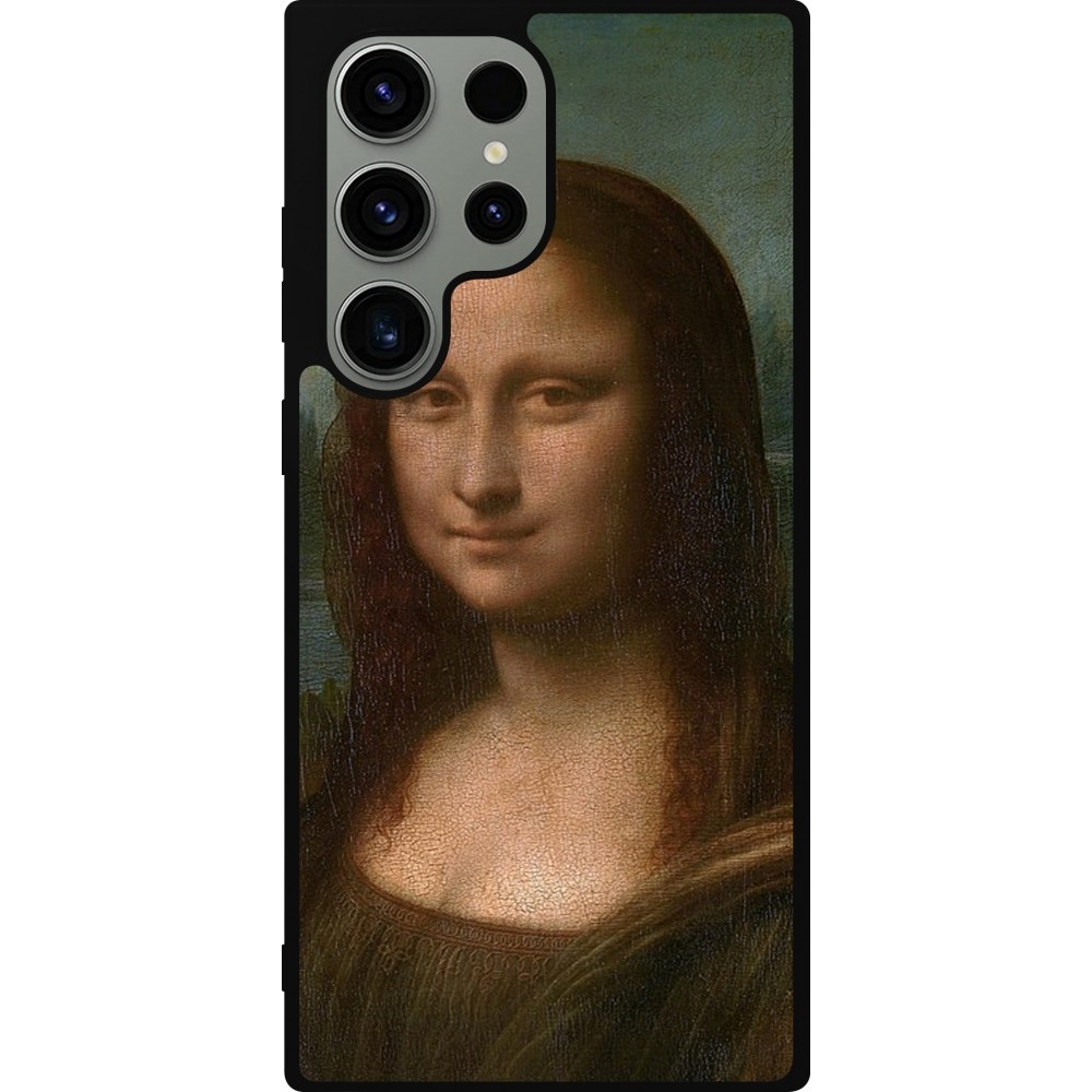 Coque Samsung Galaxy S23 Ultra - Silicone rigide noir Tableau art - La Joconde - Léonard de Vinci