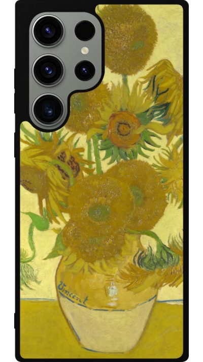 Coque Samsung Galaxy S23 Ultra - Silicone rigide noir Tableau art - Les Tournesols - Van Gogh