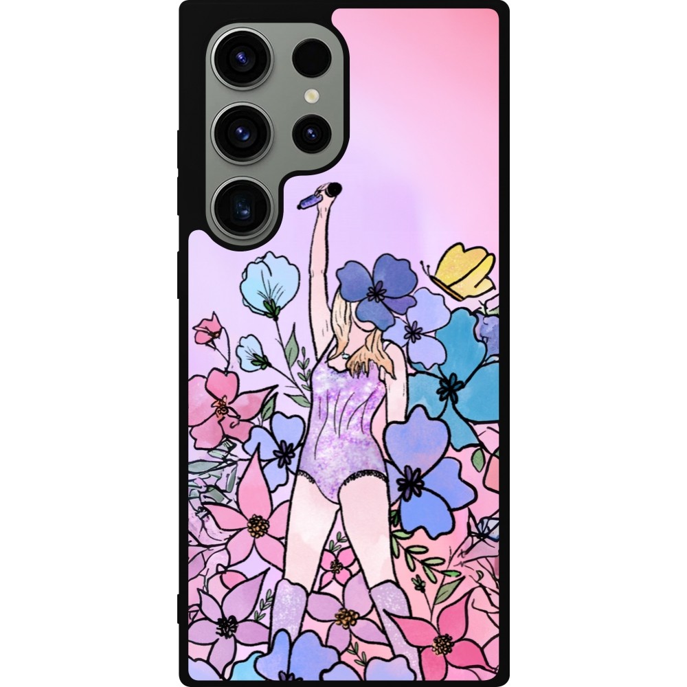 Coque Samsung Galaxy S23 Ultra - Silicone rigide noir Taylor Swift Sketch - Pink