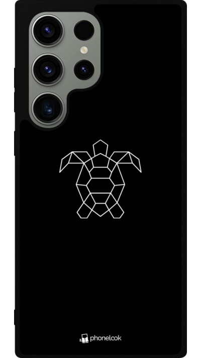 Coque Samsung Galaxy S23 Ultra - Silicone rigide noir Turtles lines on black