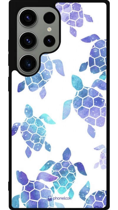 Coque Samsung Galaxy S23 Ultra - Silicone rigide noir Turtles pattern watercolor