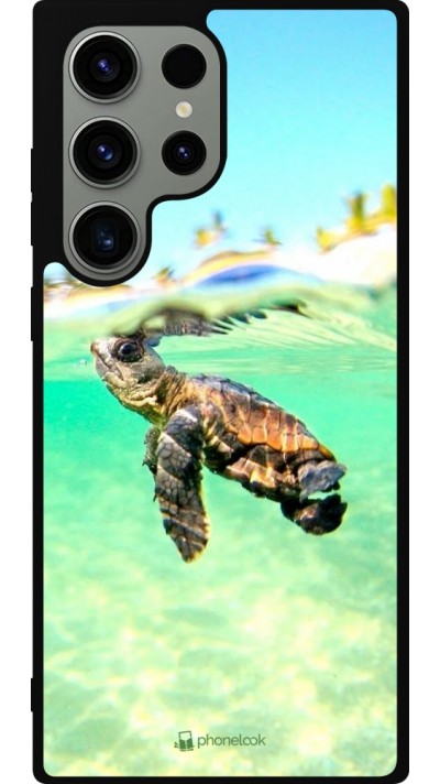 Coque Samsung Galaxy S23 Ultra - Silicone rigide noir Turtle Underwater