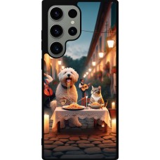 Coque Samsung Galaxy S23 Ultra - Silicone rigide noir Valentine 2024 Dog & Cat Candlelight