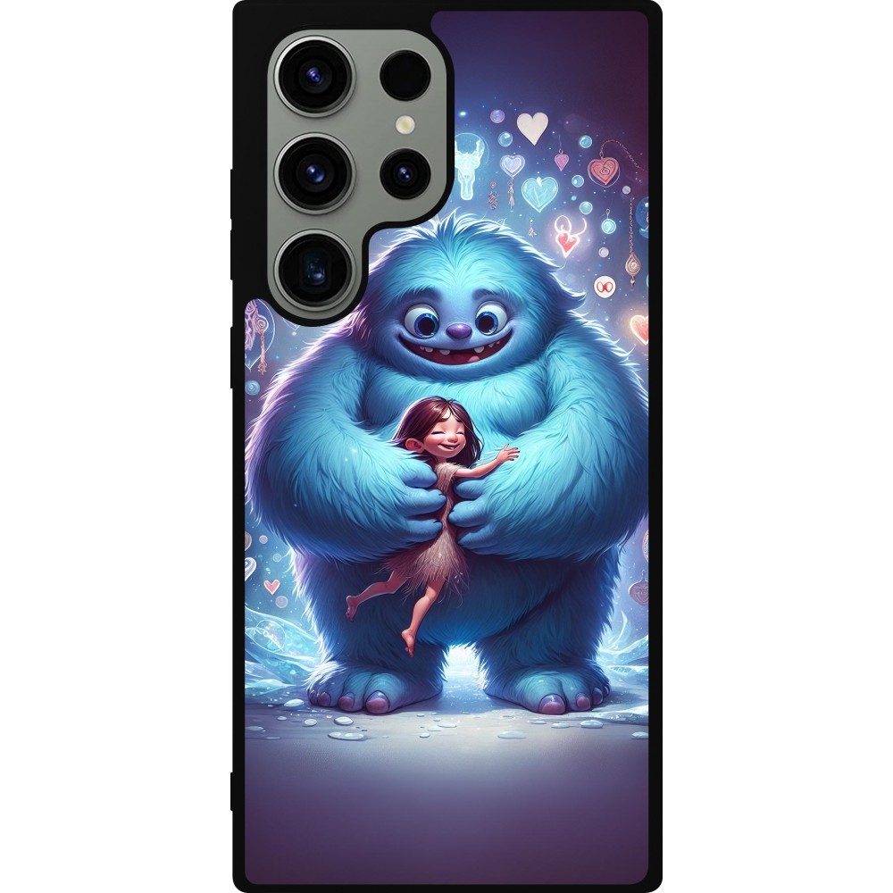 Coque Samsung Galaxy S23 Ultra - Silicone rigide noir Valentine 2024 Fluffy Love