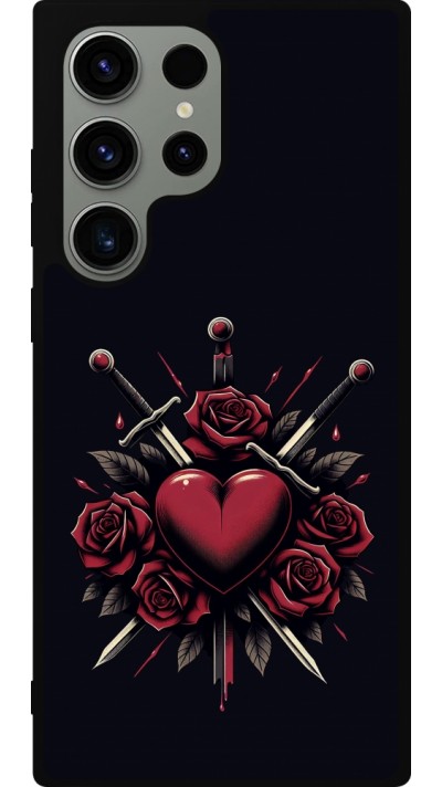 Coque Samsung Galaxy S23 Ultra - Silicone rigide noir Valentine 2024 gothic love
