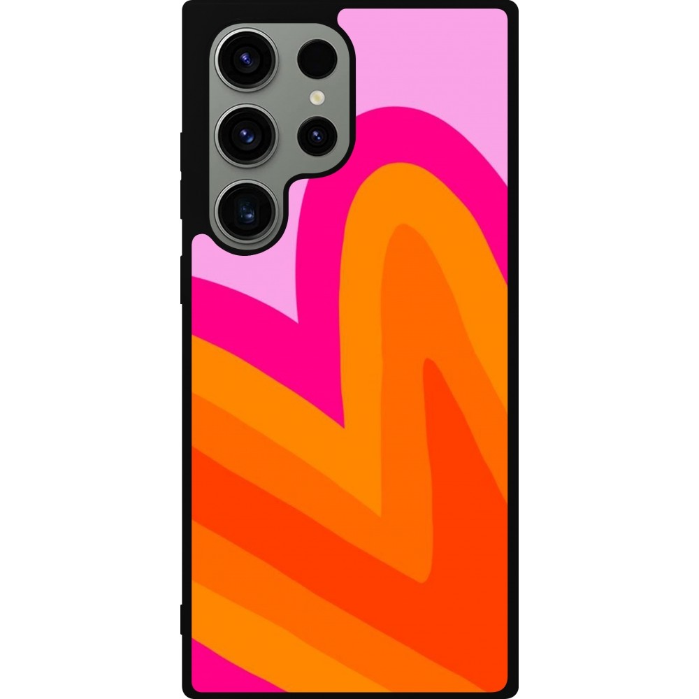 Samsung Galaxy S23 Ultra Case Hülle - Silikon schwarz Valentine 2024 heart gradient