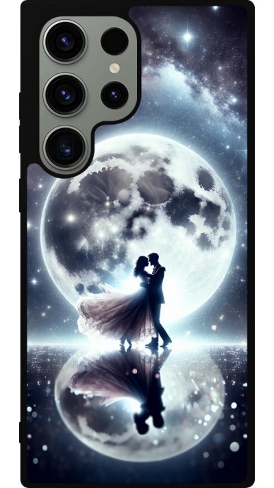 Samsung Galaxy S23 Ultra Case Hülle - Silikon schwarz Valentin 2024 Liebe unter dem Mond