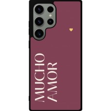 Coque Samsung Galaxy S23 Ultra - Silicone rigide noir Valentine 2024 mucho amor rosado